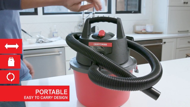 CRAFTSMAN CMXEVBE17250 2.5 Gallon 2.5 Peak HP Wet Dry Shop Vacuum